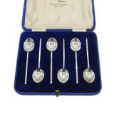Boxed Set of Sterling Silver Arrow Pattern Teaspoons Antique 1938 Sheffield