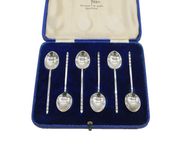 Boxed Set of Sterling Silver Arrow Pattern Teaspoons Antique 1938 Sheffield