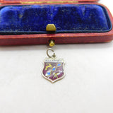Sterling Silver and Enamel Killarney Travel Shield Charm Pendant Vintage c1970