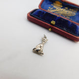 Sterling Silver Cartoon Cat Charm Pendant Vintage c1970