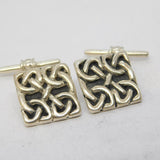 Sterling Silver Celtic Knot Pattern Gents Cufflinks Vintage c1970