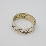 Sterling Silver Lord Of The Rings Style Script Band Ring Modern c2000 Size T