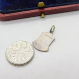 Sterling Silver and Enamel Tenterden Travel Shield Charm Pendant Vintage c1970