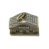 Sterling Silver Opening Chalet With Bedroom Inside Charm Pendant Vintage c1970