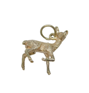 Sterling Silver Standing Deer Charm Pendant Vintage c1970