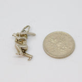 Sterling Silver Cricket Batsman Charm Pendant Vintage c1970