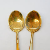 N.M Thune Sterling Silver Gilt & Enamel Set Pair of Teaspoons Antique