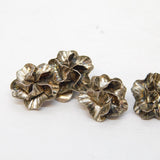 Studio Sterling Silver Floral Pattern Clip-On Earrings Vintage c1970s