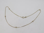 Sterling Silver Ball Pattern Dress Necklace Vintage c1970 38cm Length