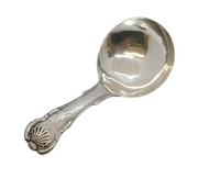 Victorian Sterling Silver Kings Pattern Tea Caddy Spoon Antique Birmingham 1846