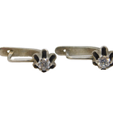 20th Century Russian .875 Silver & 0.33ct Spinel Hook Earrings Vintage c1950s