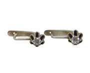 20th Century Russian .875 Silver & 0.33ct Spinel Hook Earrings Vintage c1950s
