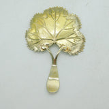 George III Sterling Silver Gilt Naturalistic Leaf Tea Caddy Spoon Antique 1808