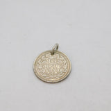Dutch Sterling Silver Queen Wilhelmina 10 Cents Coin Charm Pendant Antique 1939