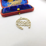 Sterling Silver Lucky Horseshoe Charm Pendant Vintage c1970