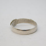 Victorian Sterling Silver Buckle Sweetheart Ring Antique c1890s Size L UK