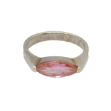 Sterling Silver Pink Cubic Zirconia Dress Ring Vintage c1970 Size S