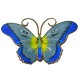Sterling Silver & Colourful Enamel Butterfly Brooch Pin Antique c1940 Art Deco