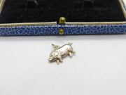 Sterling Silver Little Farmyard Piggy Charm Pendant Vintage c1970