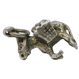 Sterling Silver Donkey Carrying Baskets Charm Pendant Vintage c1970