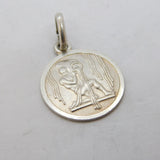 Sterling Silver Aquarius Zodiac Charm Pendant Vintage c1970
