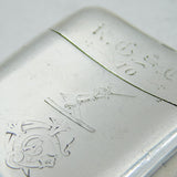 Victorian Sterling Silver & Enamel Sailing Flag Vesta Case Antique 1891
