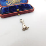 Sterling Silver Cartoon Cat Charm Pendant Vintage c1970