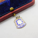 Sterling Silver and Enamel Brighton Travel Shield Charm Pendant Vintage c1970