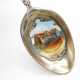 Edwardian Sterling Silver Enamel 'Shakespeare's Birthplace' Spoon Antique