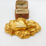 Large Victorian Rolled Gold Etruscan Style Sweetheart Brooch c1860 Antique