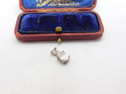 Sterling Silver Diamante Drop Charm Pendant Vintage c1970