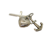 Sterling Silver Faith Hope Charity Charm Pendant Vintage c1970