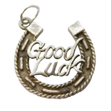 Sterling Silver Good Luck Horseshoe Charm Pendant Vintage c1970