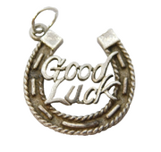 Sterling Silver Good Luck Horseshoe Charm Pendant Vintage c1970