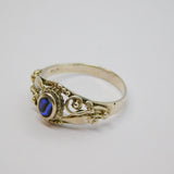 Sterling Silver Oval Shell Patterned Dress Ring Vintage c1970 Size M 1/2