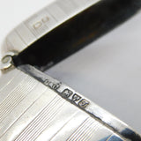 Edwardian Sterling Silver Lined Pattern Vesta Case Antique 1909 Chester