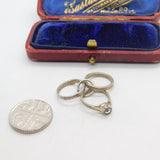 Sterling Silver Engagement & Wedding Rings Charm Pendant Vintage c1970