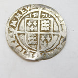 Queen Elizabeth I Early Hammered Silver Sixpence Coin 1570 Antique Fair