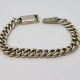 Zambian Sterling Silver Chunky Curb Link Chain Bracelet Vintage c1970s