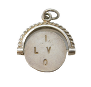 Sterling Silver I Love You Spinner Charm Pendant Vintage c1970s