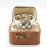 Sterling Silver Designer Line Pattern Band Ring 1971 London Vintage