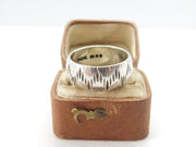 Sterling Silver Designer Line Pattern Band Ring 1971 London Vintage