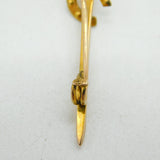 Edwardian 9ct Gold Blacksmith's Nail & Horseshoe Brooch Pin Antique c1910