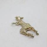 Sterling Silver Patterned Textured Giraffe Charm Pendant Vintage c1970
