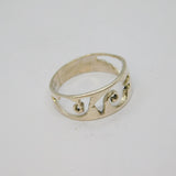Sterling Silver Wave Design Graduating Band Dress Ring Vintage c1970 Size M