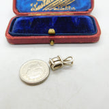 Sterling Silver and Diamond Paste Drop Charm Pendant Vintage c1970