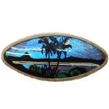 Sterling Silver Morpho Butterfly Wing Island Scene Brooch Antique c1920 Deco