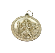 Sterling Silver St Christopher Travel Charm Pendant Vintage c1970