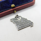 Sterling Silver State of Missouri USA Charm Pendant Vintage c1970
