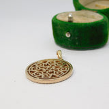 Sterling Silver Pave Set CZ Double-Sided Charm Pendant Vintage c1970
